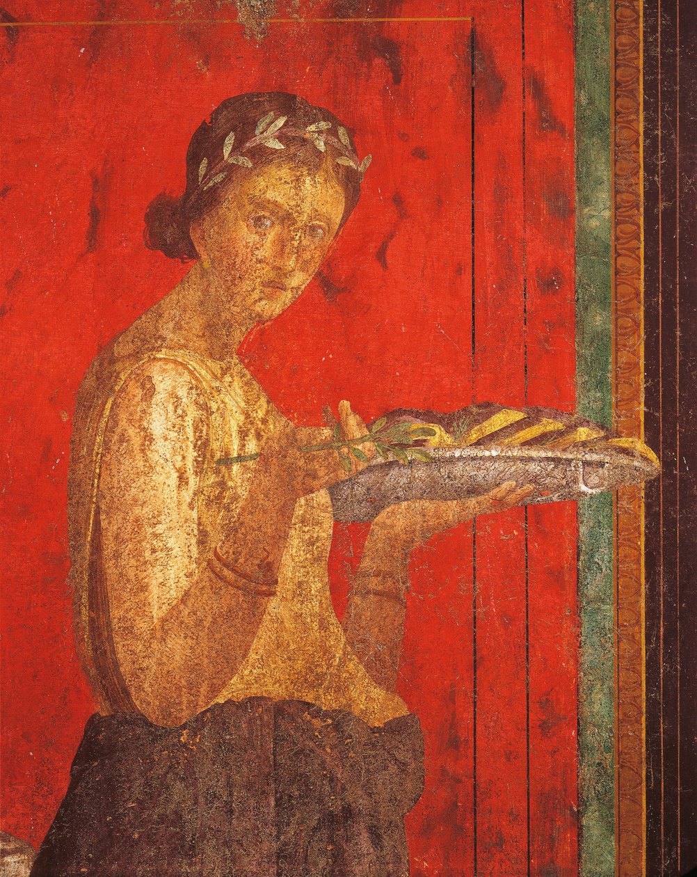 Indvielsesritualer i Dionysoskultetet, fresko fra Villa Dei Mysteri af Roman