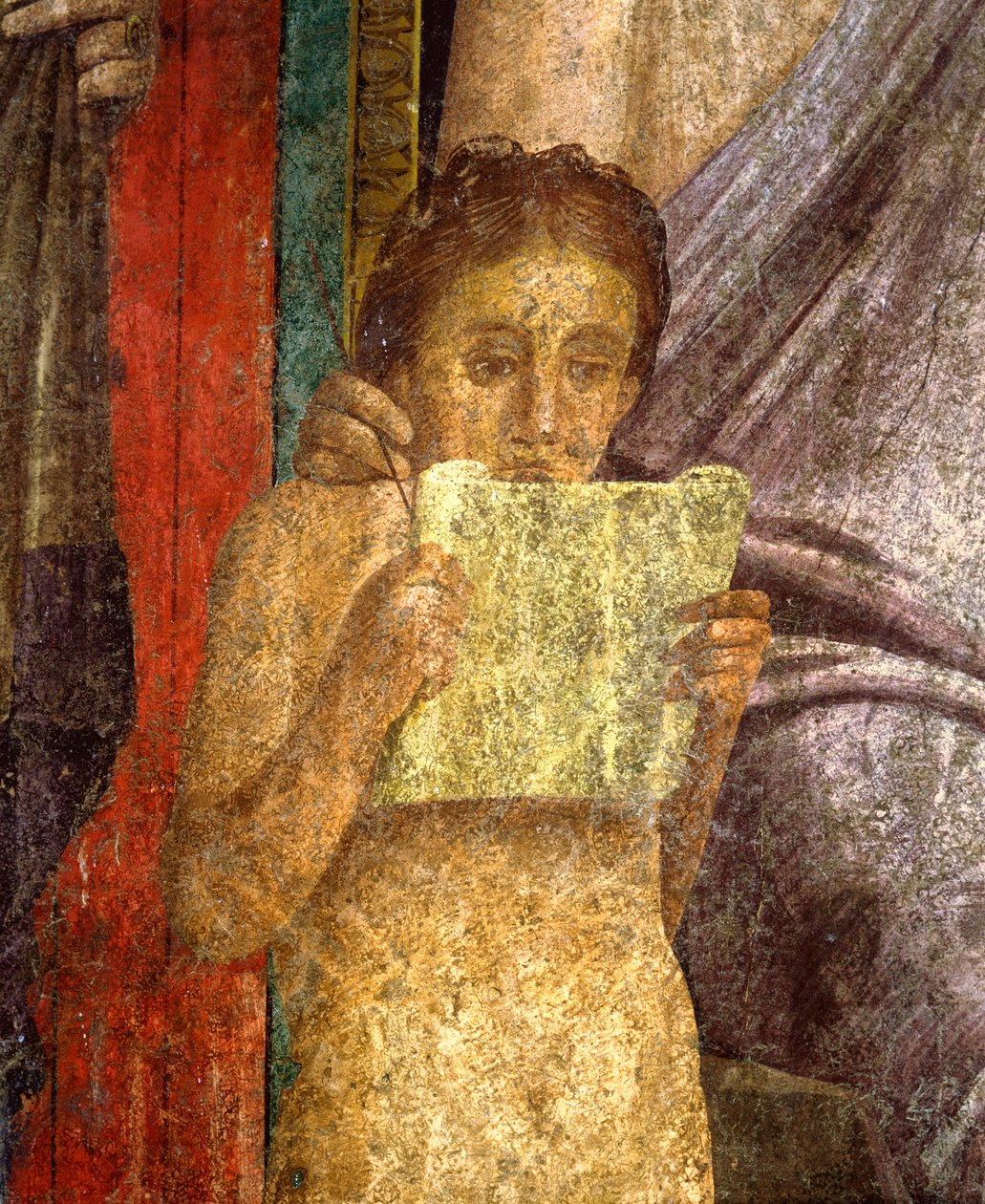 Indvielsesritualer i Dionysos-kulten, freskomaleri fra Villa Dei Mysteri af Roman