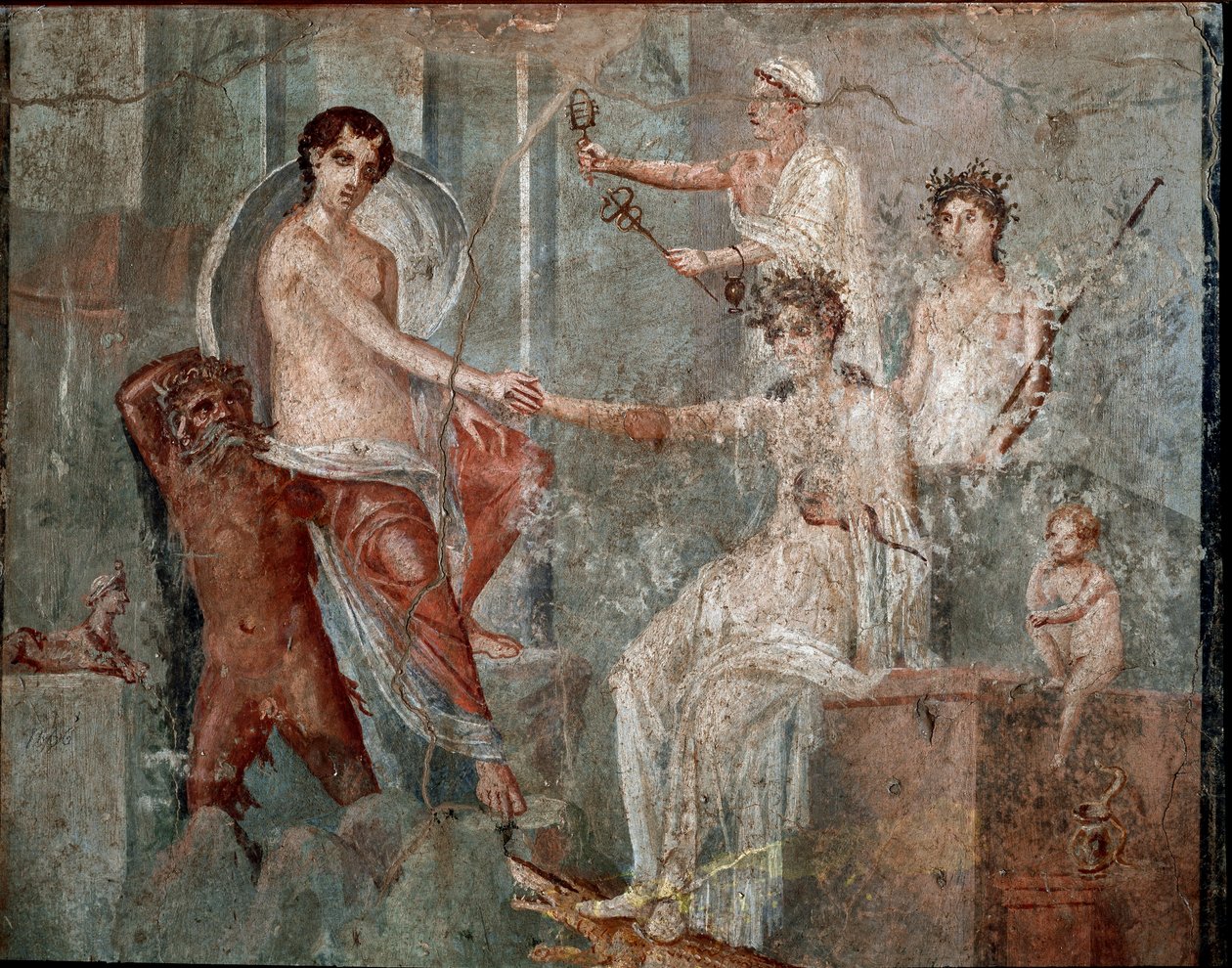 Ios ankomst til Egypten - Fresco af Roman