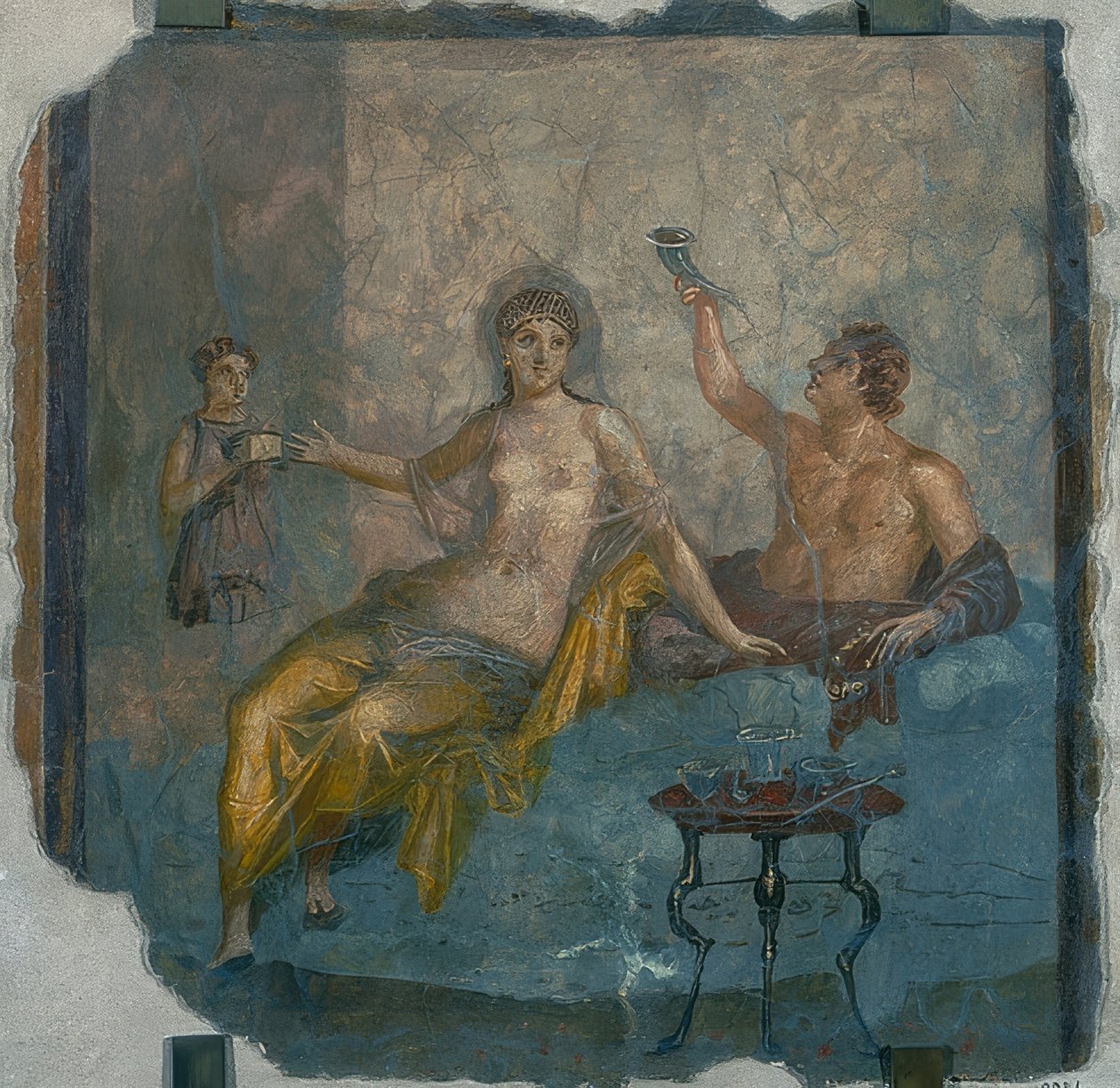 Ungdom og hetaera. Fra Herculaneum. Omkring 50-79 e.Kr af Roman