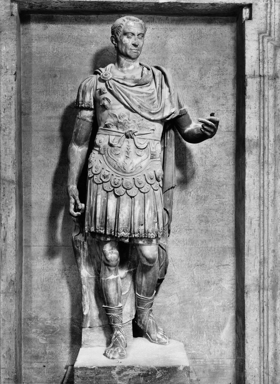 Julius Cæsar (100-44 f.Kr.) (marmor) (s/h foto) af Roman