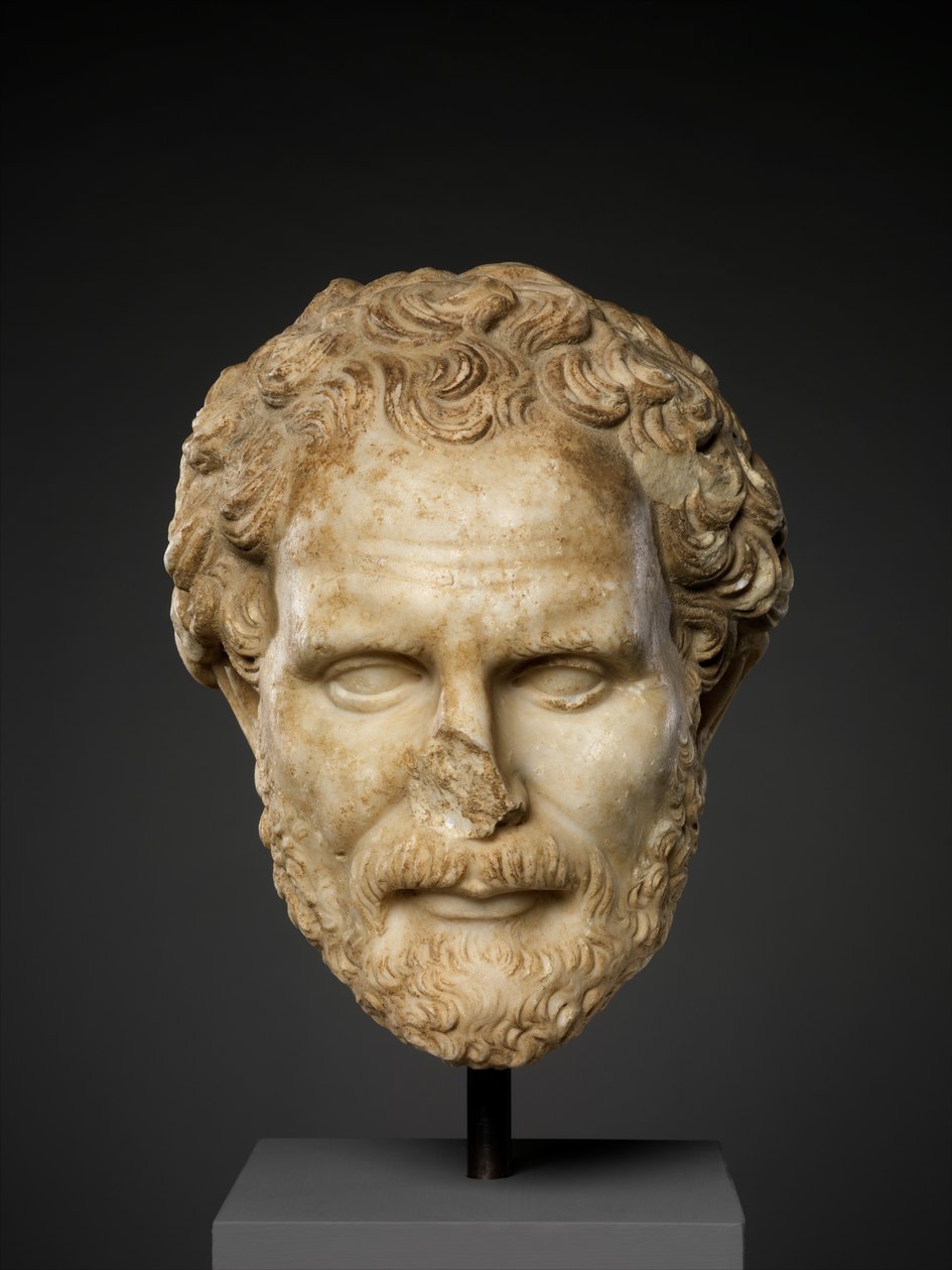 Marmorhoved af Demosthenes, 2. århundrede e.Kr. (marmor) af Roman