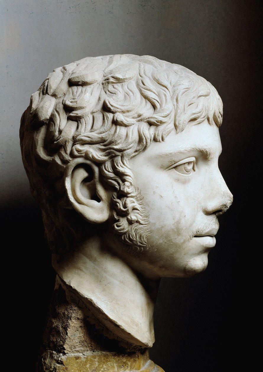 Marmorhoved af Elagabal eller Heliogabale (Marcus Aurelius Antoninus eller Heliogabalus) (204-222 e.Kr.) - Rom, Musei Capitolini - Chef for kejser Elagabalus (204-222) også kendt som Heliogabalus (Varius Avitus Bassianus) - Marmorskulptur - Musei Rom af Roman