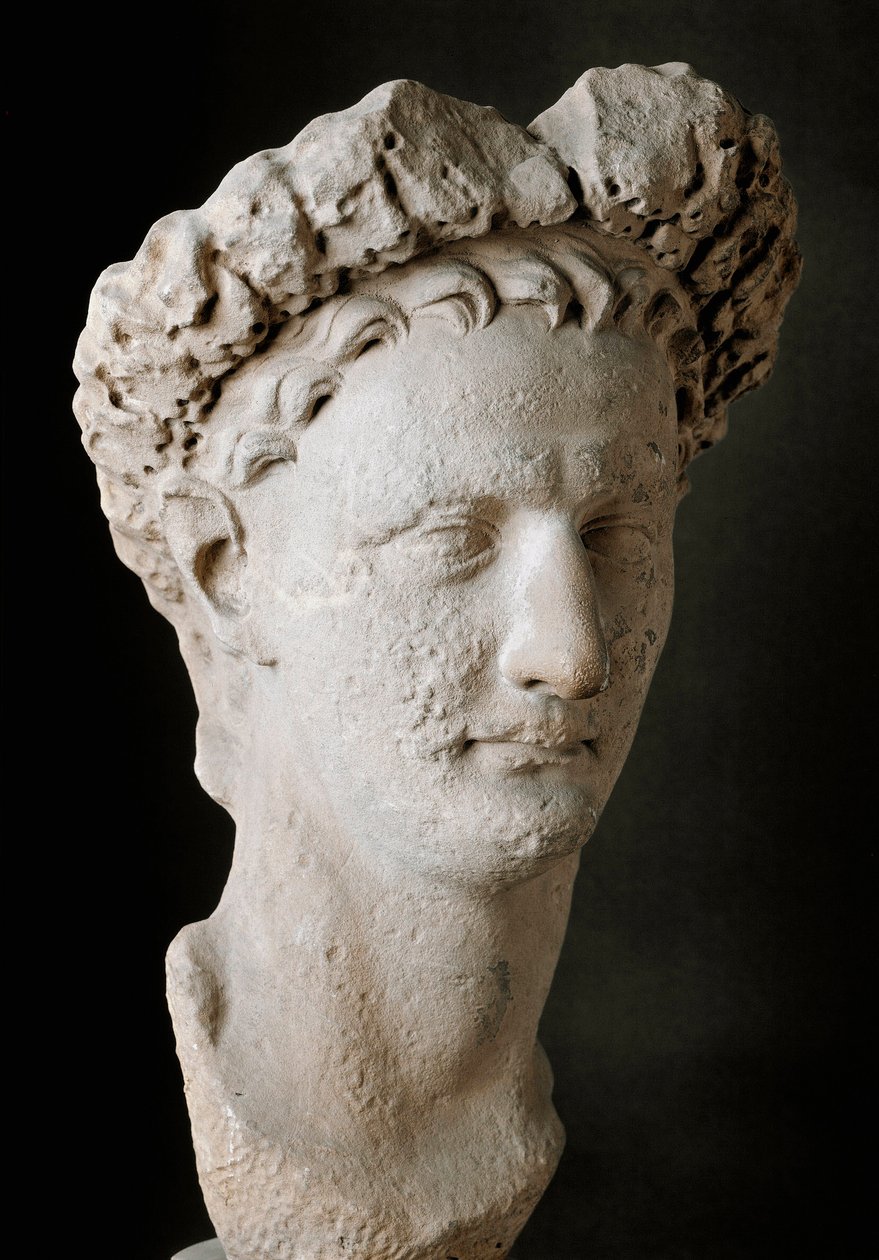 Marmorhoved af den romerske kejser Domitian (Titus Flavius Domitian) (51-96 e.Kr.) Rom, Museo Nazionale Romano - Leder af Domitian (Titus Flavius Domitian) (51-96 e.Kr.). Marmor. Museo Nazionale Romano, Rom, Italien af Roman