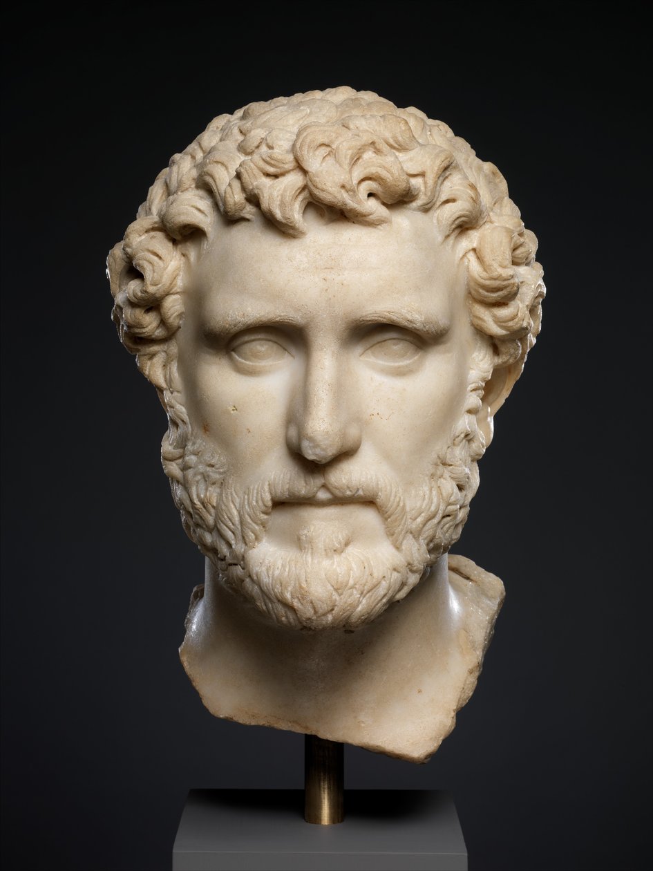 Marmorportræt af kejser Antoninus Pius, ca. 138-161 e.Kr. (marmor) af Roman