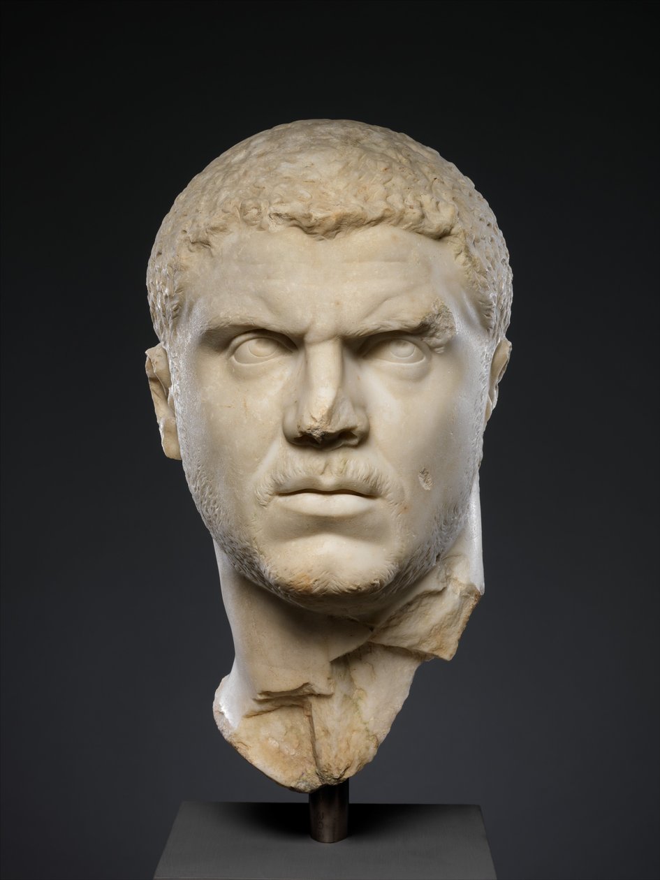 Marmorportræt af kejser Caracalla, 212-217 AD (marmor) af Roman