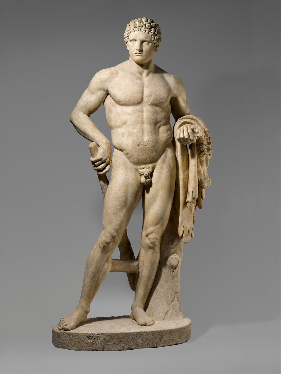 Marmorstatue af en ungdommelig Hercules, 69-96 AD (marmor) af Roman