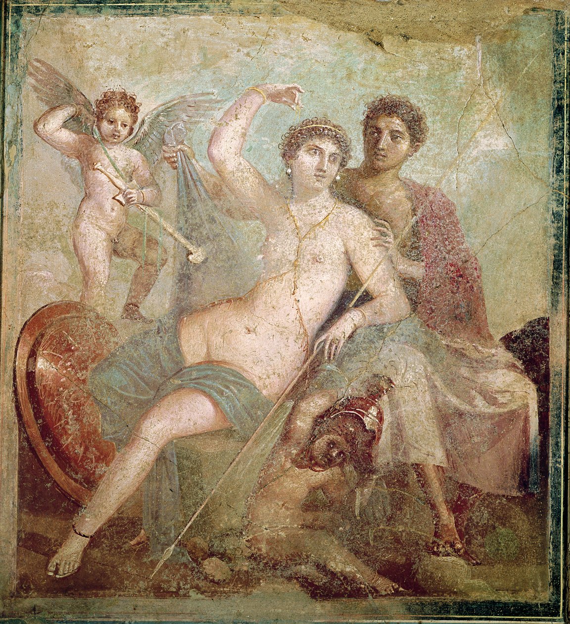 Mars og Venus fra Huset Mars og Venus (Casa de Marte e Venere) Pompeji (vægmaleri) af Roman