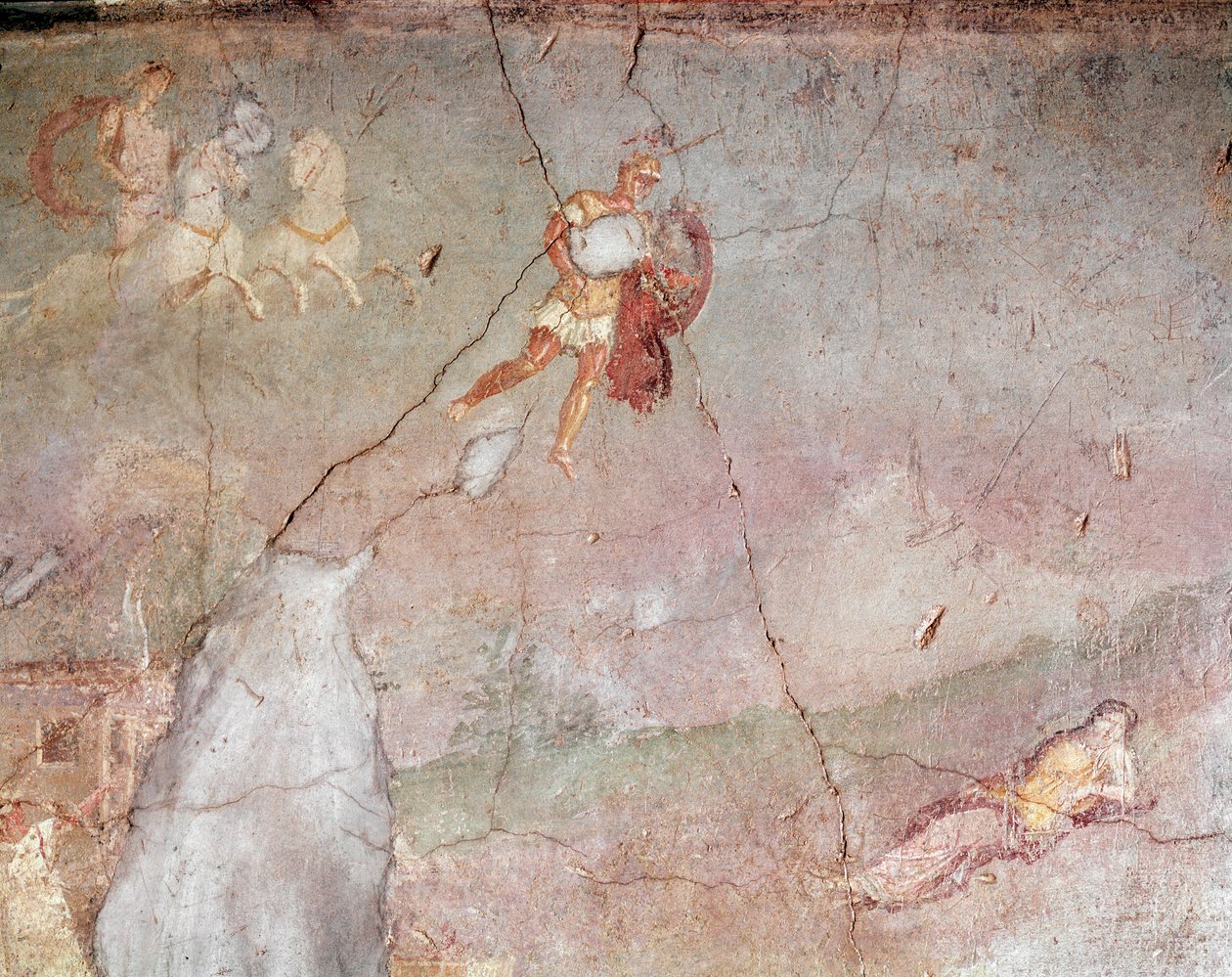 Mars finder Rhea silvia sovende og forfører hende (fresco af Roman