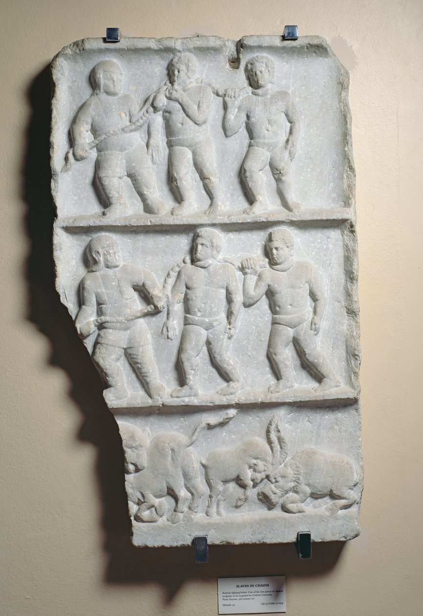 Mænd i lænker, relief fundet i Smyrna (marmor) af Roman