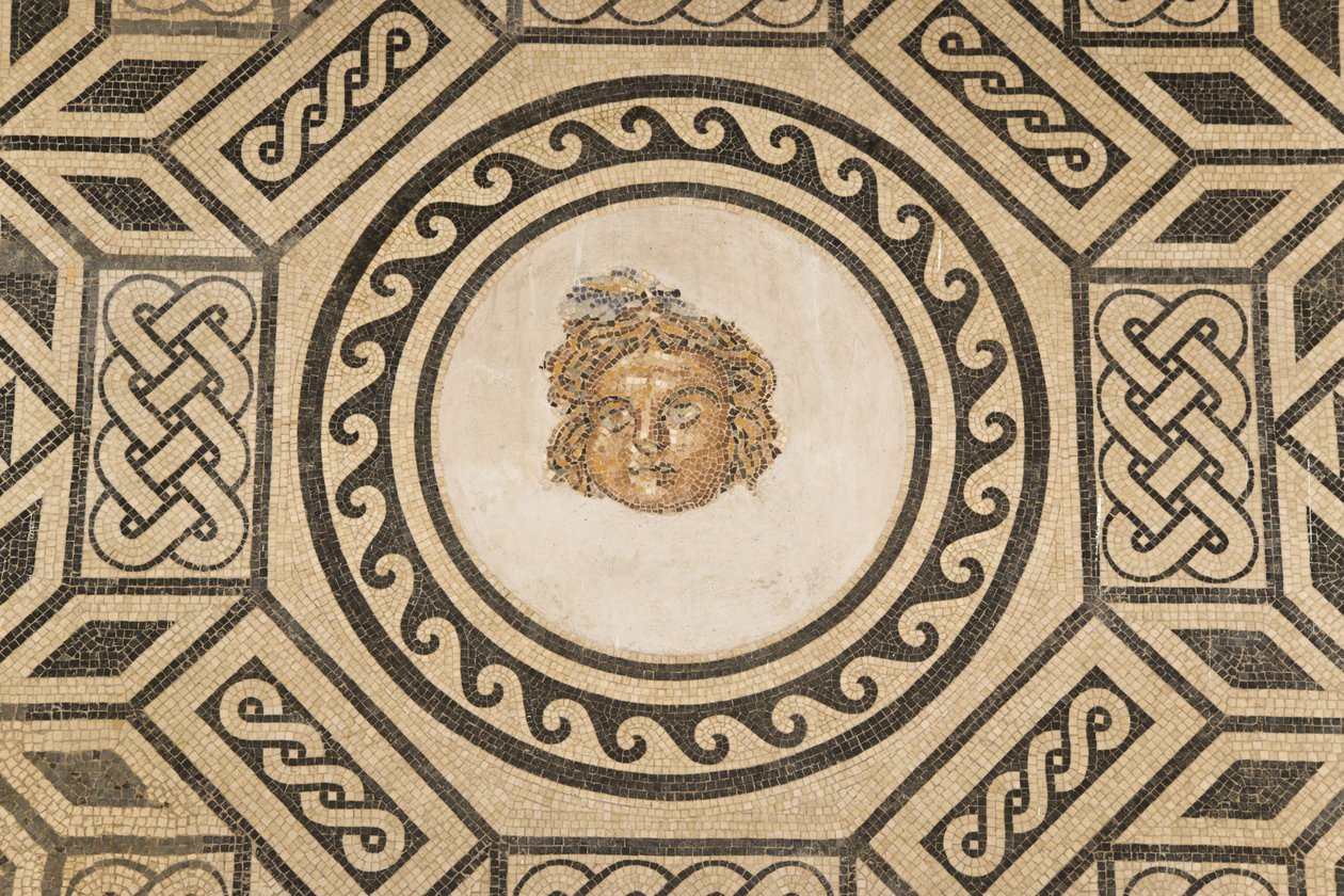 Mosaik af Medusa, i Mosaikhallen i de kristne kongers Alcazar (mosaik) af Roman