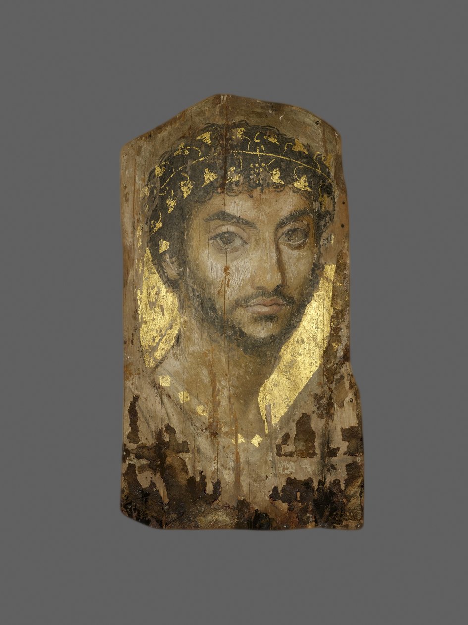 Mumi-portræt af en mand, Egypten, Fayum-regionen af Roman