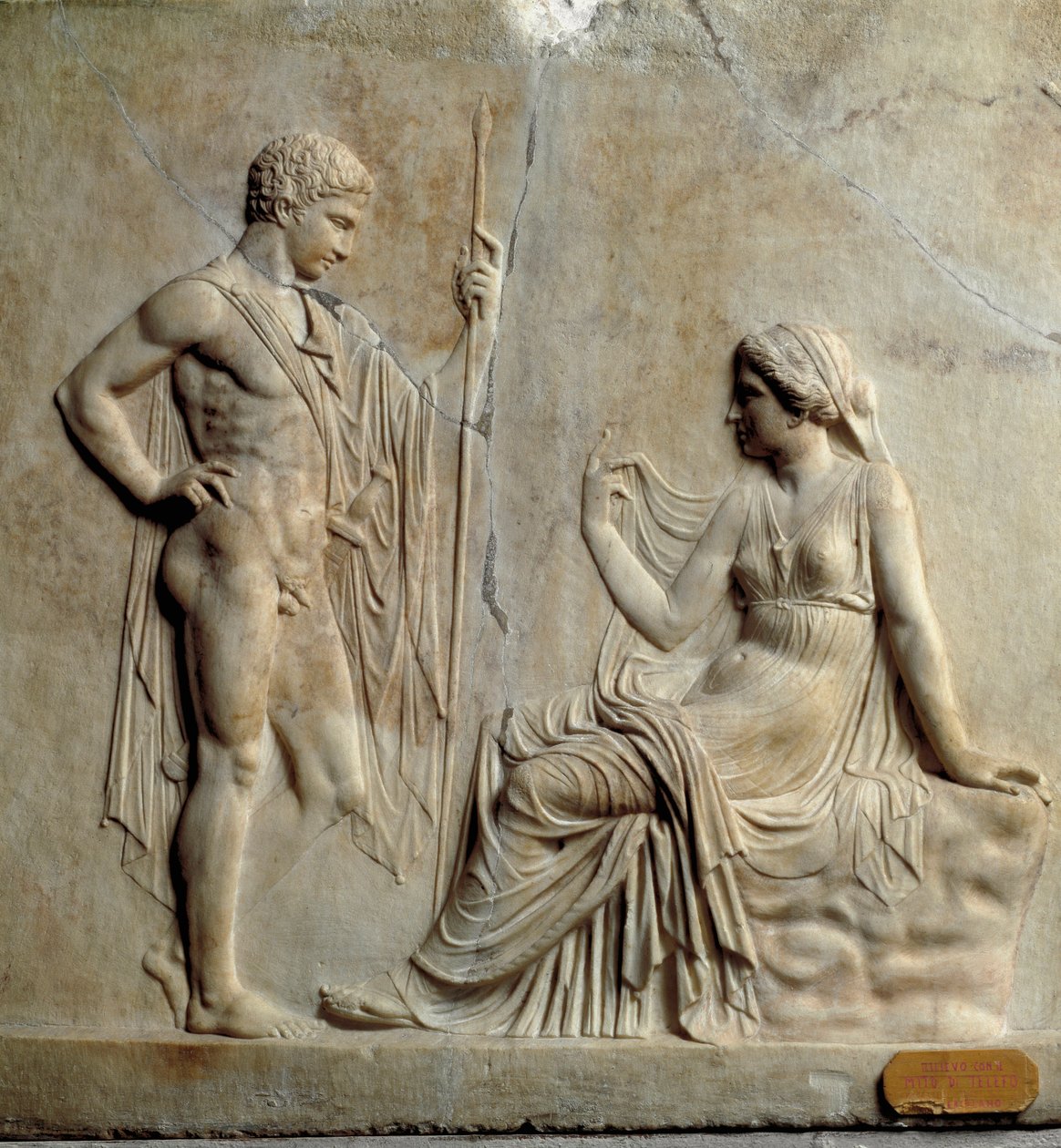 Neo-attisk kunst: relief, der repræsenterer myten om Telephus (Telephus) 1. århundrede f.Kr. Fra Ercolano (Herculanum) Napoli, Nationalt Arkæologisk Museum af Roman