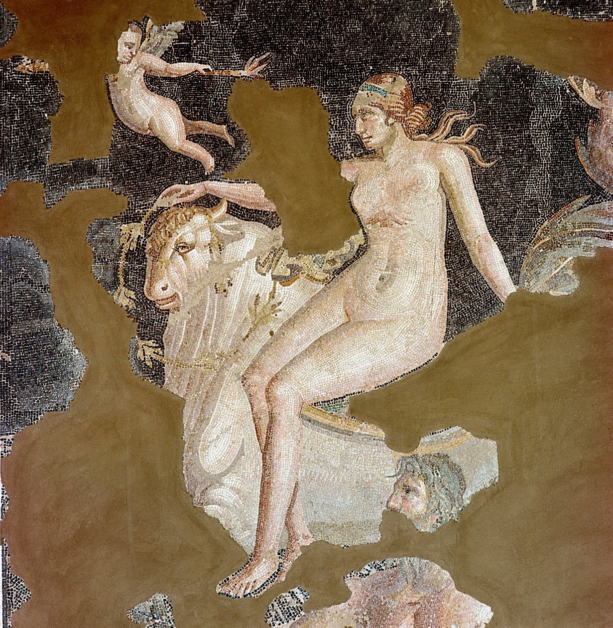 Nereid fra en havtyr (mosaik af Roman
