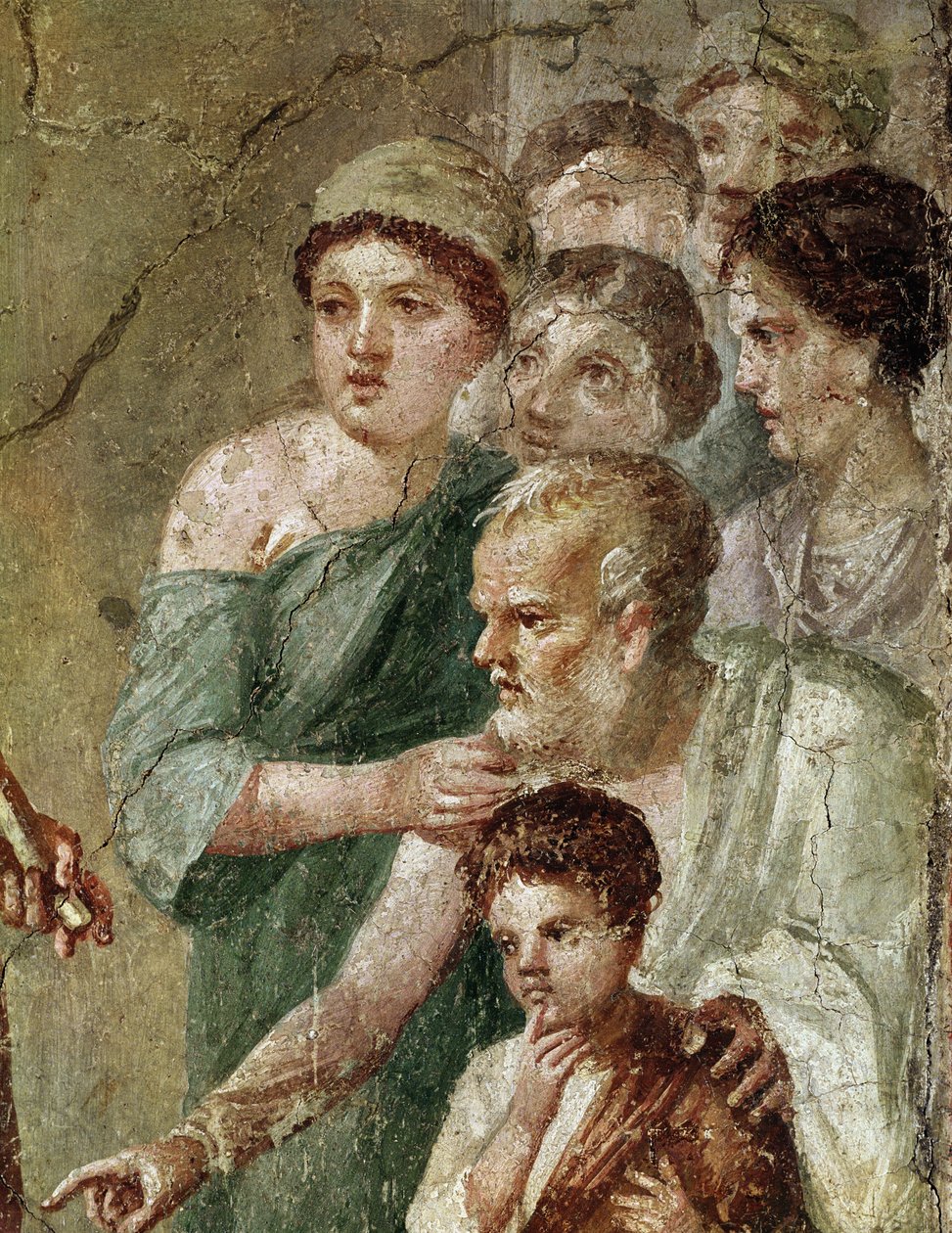 Panmusiker blandt nymferne (fresko af Roman