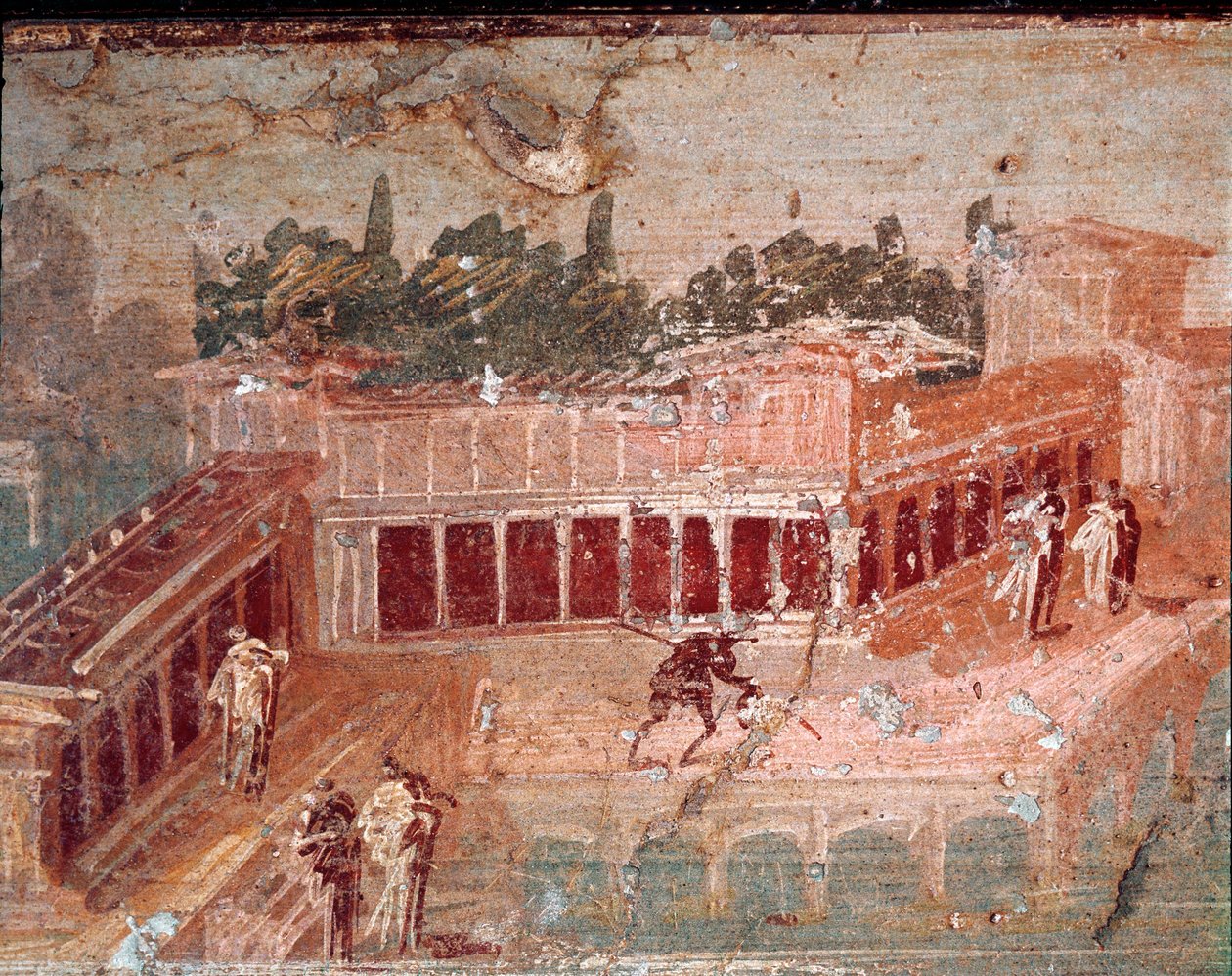 Panmusiker, blandt nymferne, detaljer (fresco af Roman