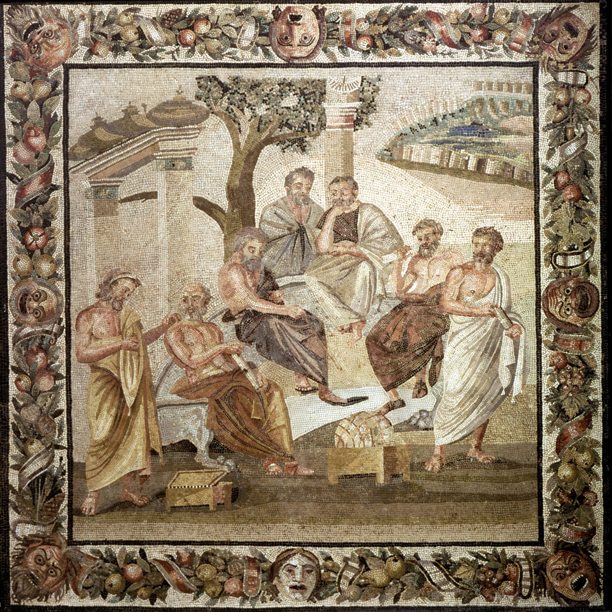 Platons Akademi, 2. århundrede f.Kr. (mosaik) af Roman