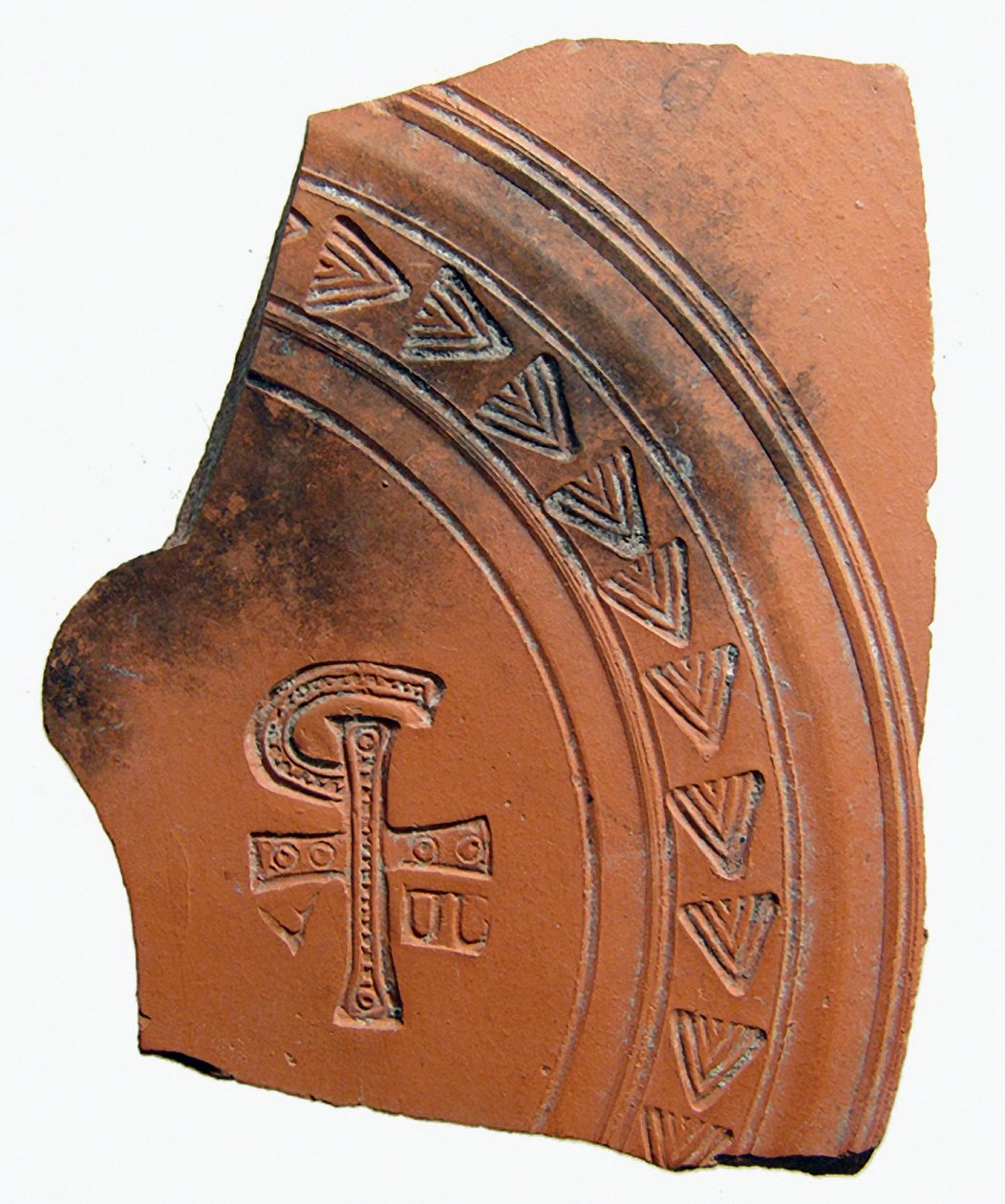 Keramikskår med en kombination af bogstaver, der danner en forkortelse for Jesu Kristi navn, Nordafrika, ca. 4. århundrede e.Kr. af Roman