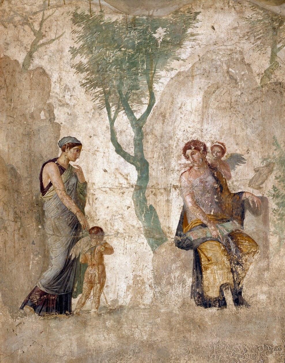 Romersk kunst: "" Eros straffet, i nærværelse af Afrodite""" Fresco fra Pompei, casa dell