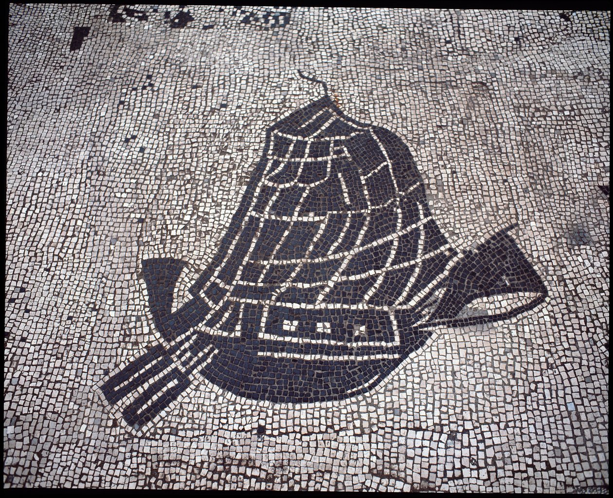 Romersk kunst: "Ship" Mosaic of the Seafarers Corporation, Place des Corporations af Roman