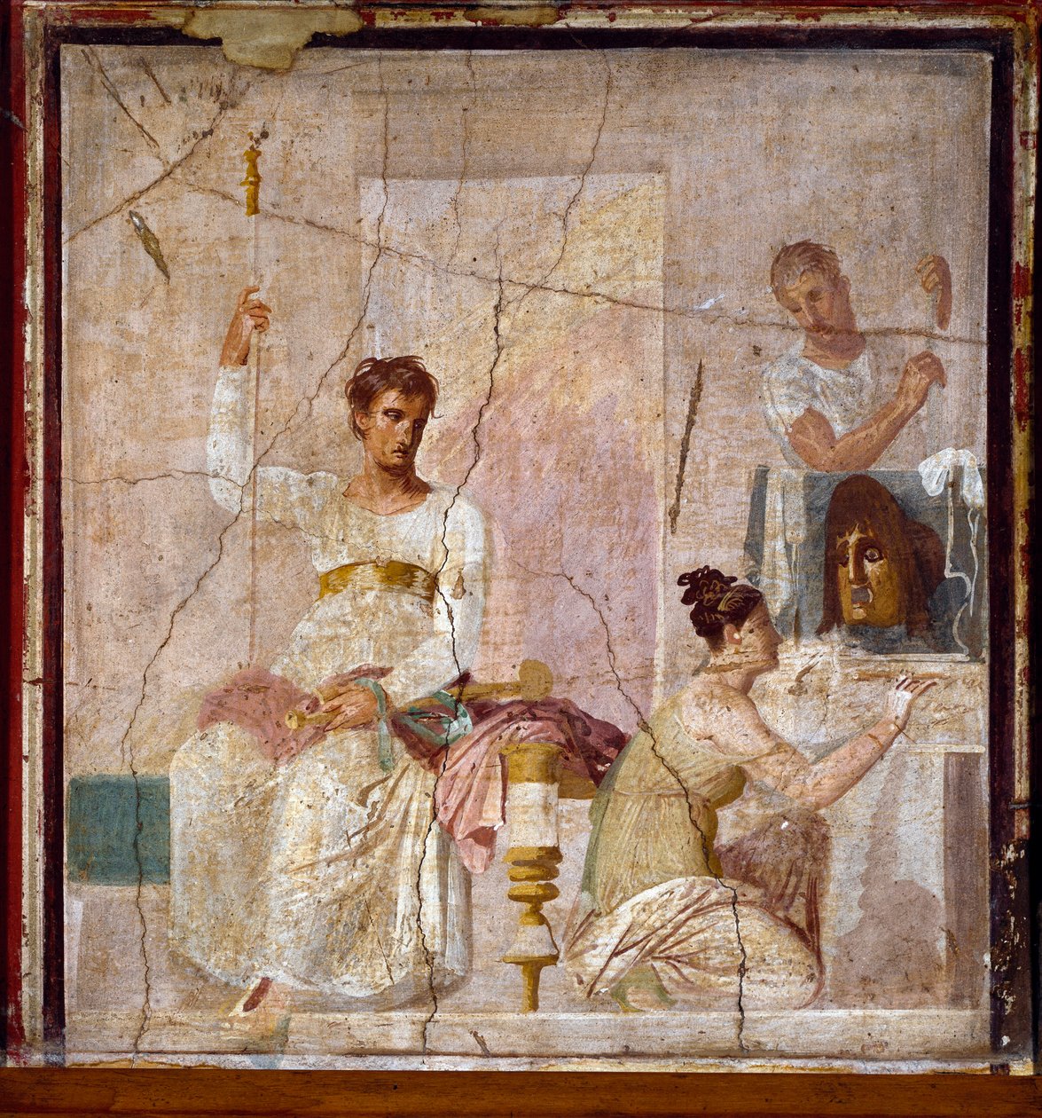 Romersk kunst: "" Hyldest til en tragisk digter"" romersk fresko fra stedet for Herculanum (Ercolano). 1. århundrede e.Kr. Napoli, Museo Archeologico Nazionale - Romersk kunst: Hyldest til en tragisk digter. Romersk freskomaleri fra Herculaneum (Ercolano). af Roman