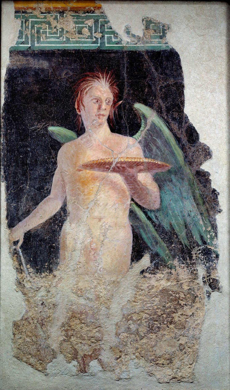 Romersk kunst: fresko af geniefløjen fra Pompei - Slutningen af det 1. århundrede f.Kr. - Paris, Musee du Louvre af Roman
