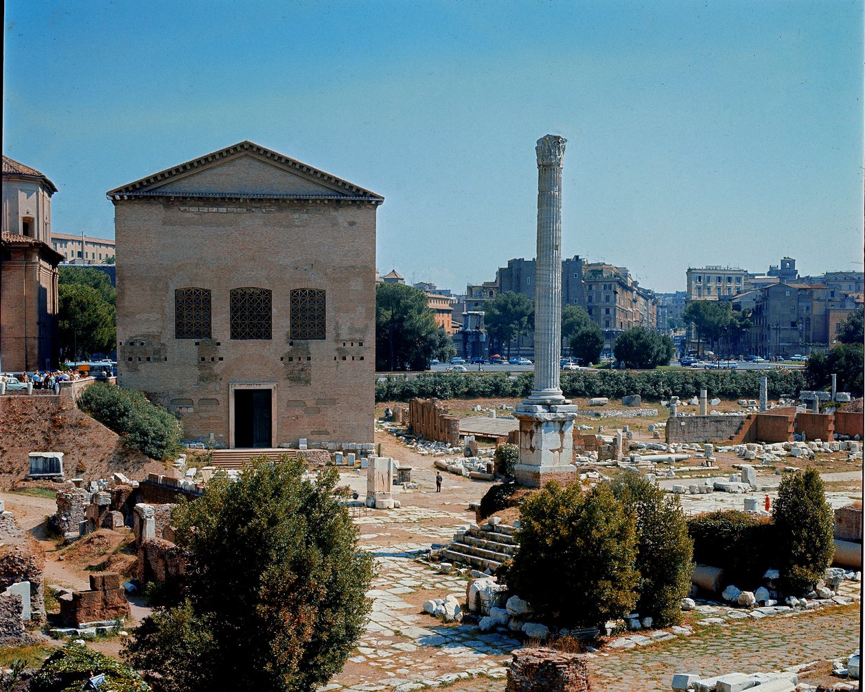 Forum Romanum: udsigt over Curia (curia) mødested for Senatet. 1. århundrede f.Kr. Rom af Roman