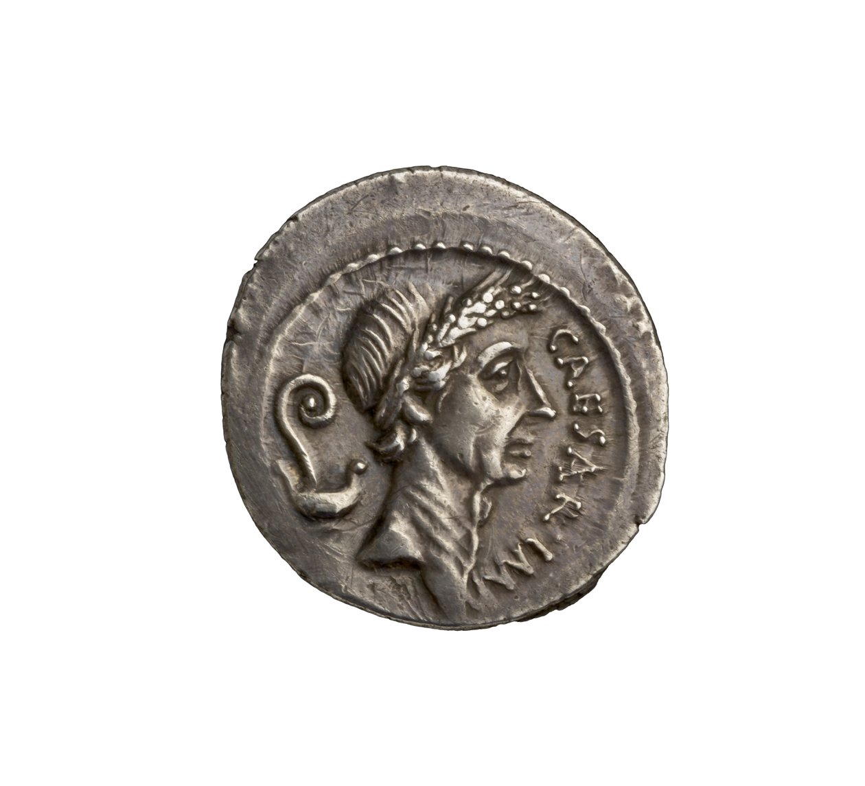 Romersk republikansk mønt fra Rom, 44 f.Kr. (sølv) af Roman