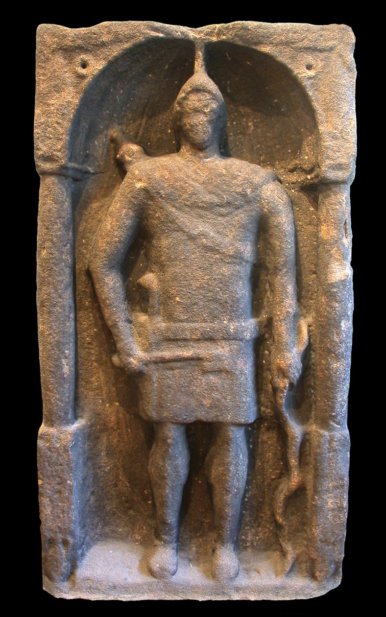 Romersk gravsten forestillende en Hamian (syrisk) bueskytte, ca. 125-40 e.Kr af Roman