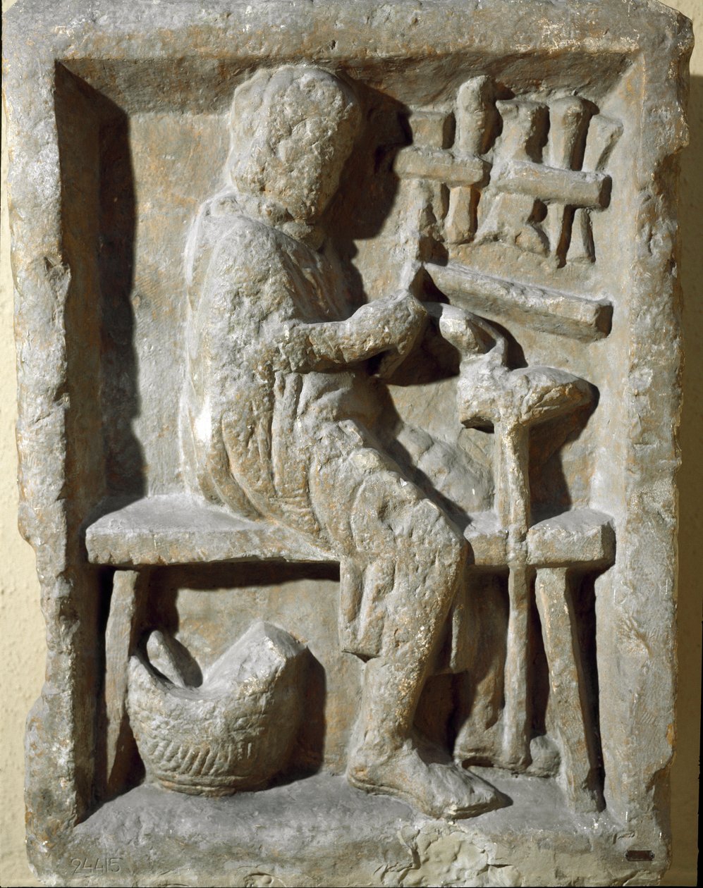 Romersk kunst: "" smed på arbejde"" 1. århundrede e.Kr. Rom, Museo della Civilta Romana af Roman