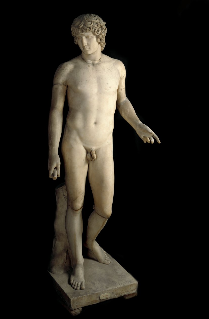 Romersk kunst: repræsentation af Antinous (Antinoos eller Antinoo) (ca. 110-130 ap. JC) Farnese, ung mands elsker af den romerske kejser Hadrian. Marmor skulptur. 130-138 e.Kr. Dim. 203 cm arkæologisk museum i Napoli. af Roman