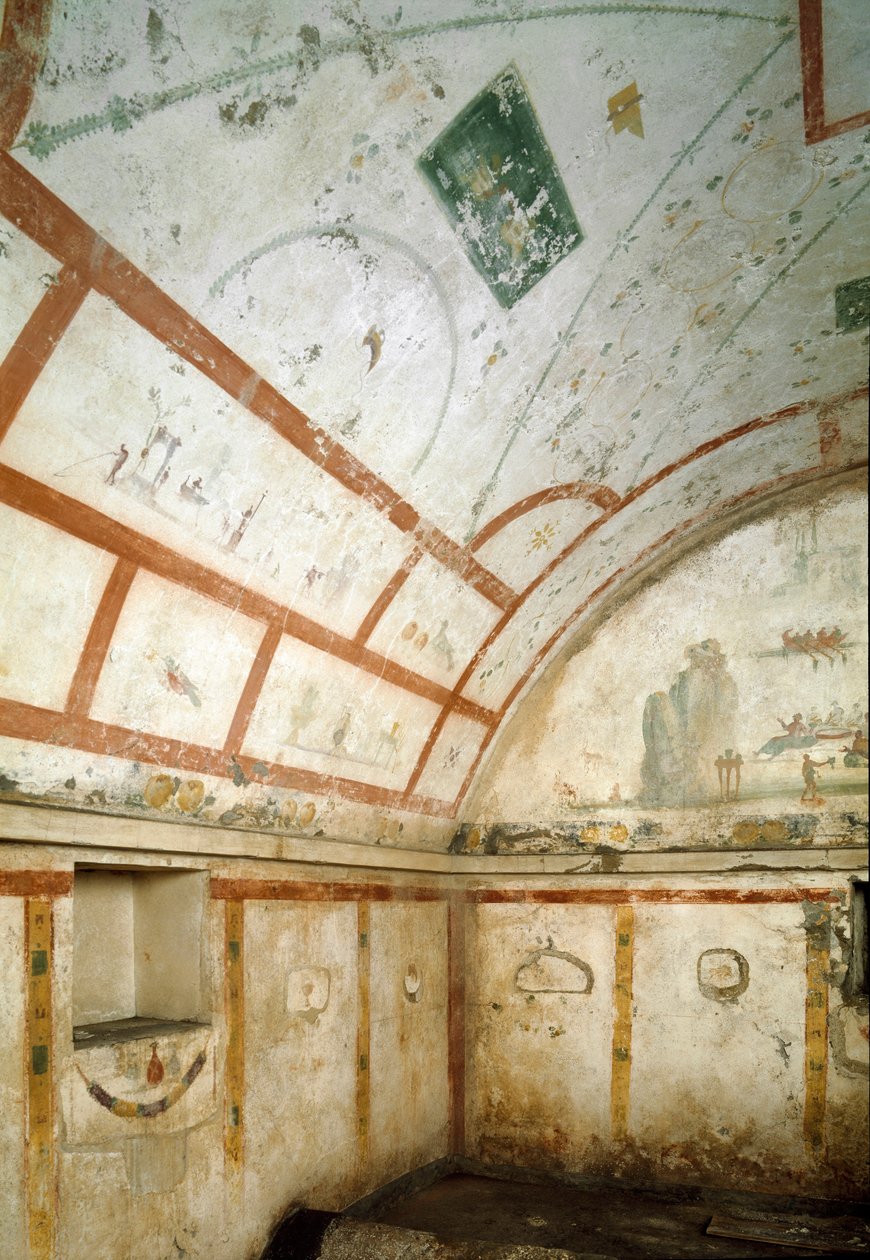 Romersk kunst: udsigt over Caivanos grav. 100-150 e.Kr. Napoli, det nationale arkæologiske museum af Roman