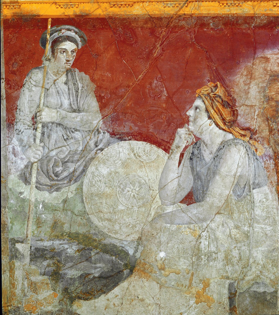 Kongelig familie fra Makedonien, detalje (fresco af Roman