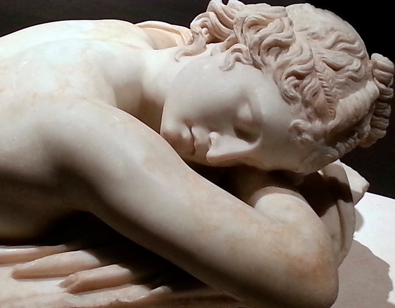 Sovende Hermafrodit: marmorskulptur, romersk kunst af Roman