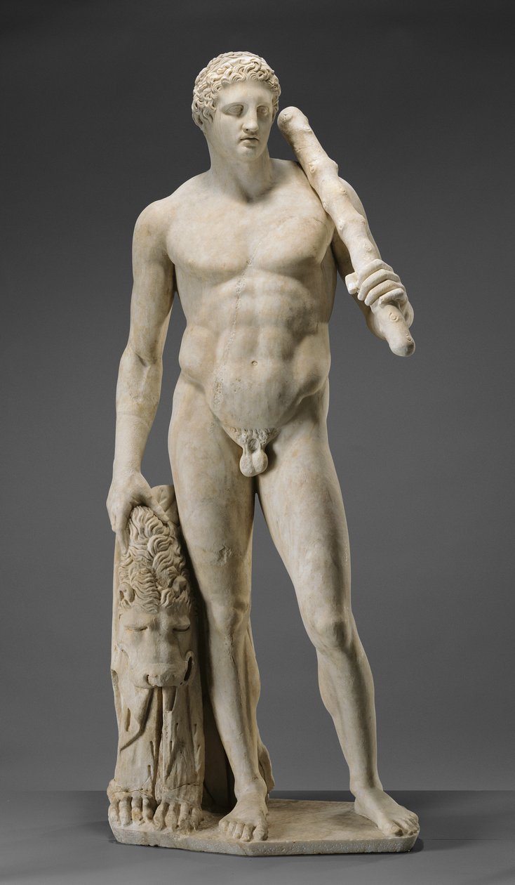 Statue af Hercules, ca. 125 (marmor) af Roman