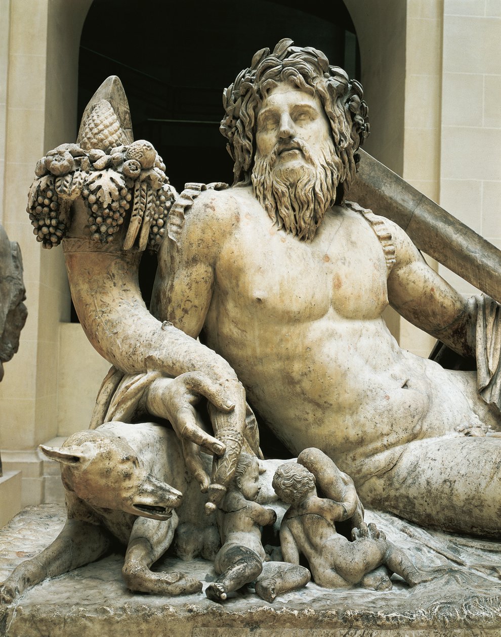 Statue forestillende floden Tiberen (marmor) af Roman