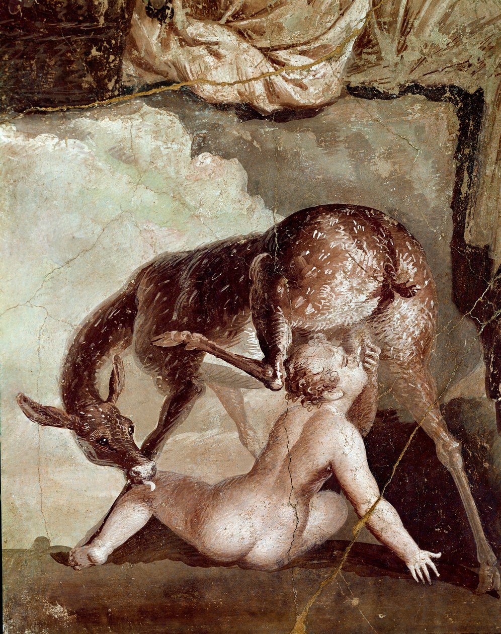 Telephus, som diedes af dåen (fresco af Roman