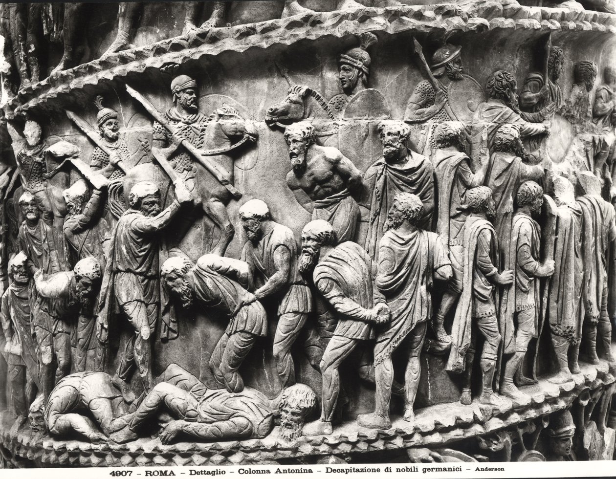 Halshugningen af tyske adelsmænd, detalje fra Marcus Aurelius