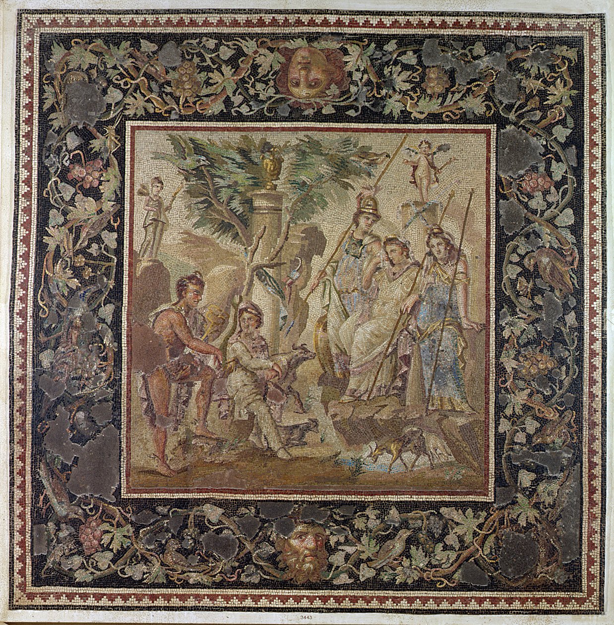 The Judgment of Paris, fra House of the Atrium, Antiokia, ca. 115 AD (mosaik) af Roman