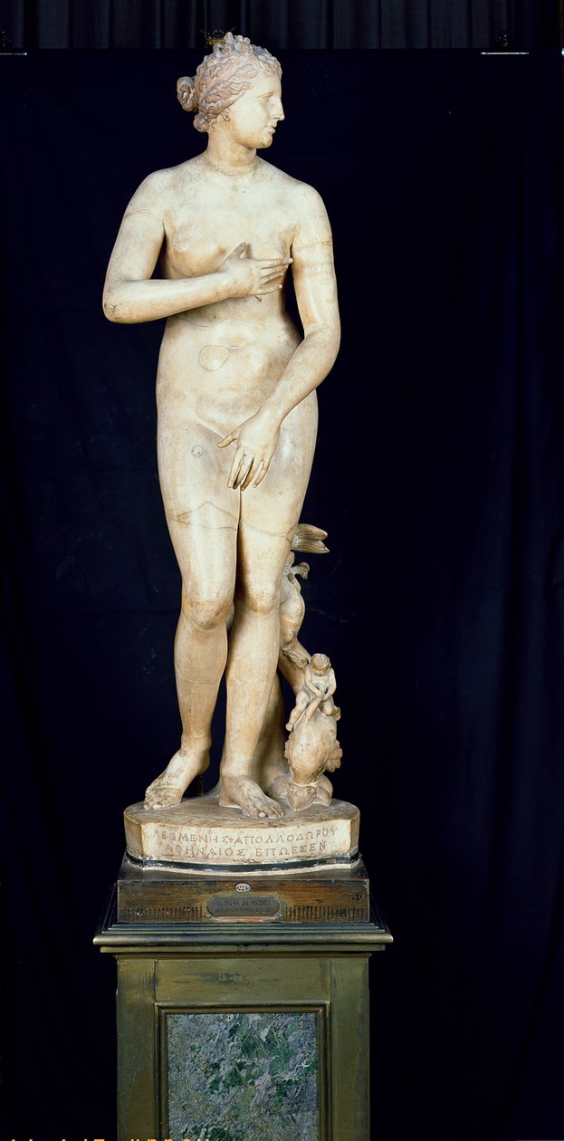 Medici-Venus, kopi af den hellenistiske original af Praxiteles (ca.370-330 f.Kr.) (marmor) af Roman