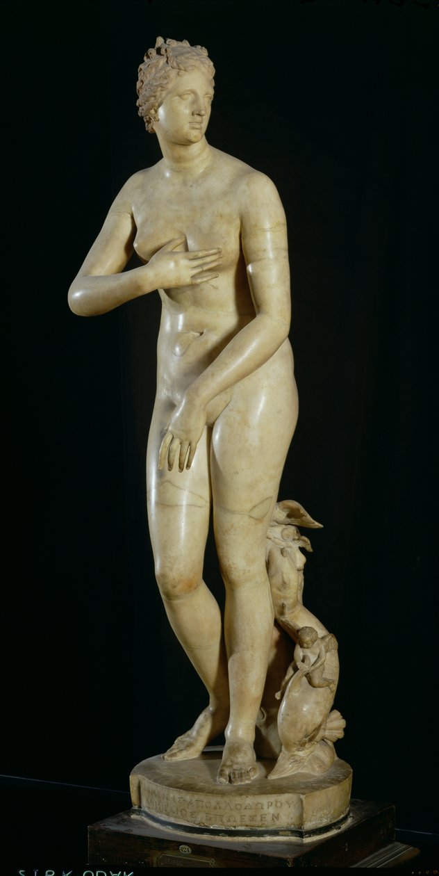 Medici-Venus, kopi af den hellenistiske original af Praxiteles (ca.370-330 f.Kr.) (marmor) af Roman