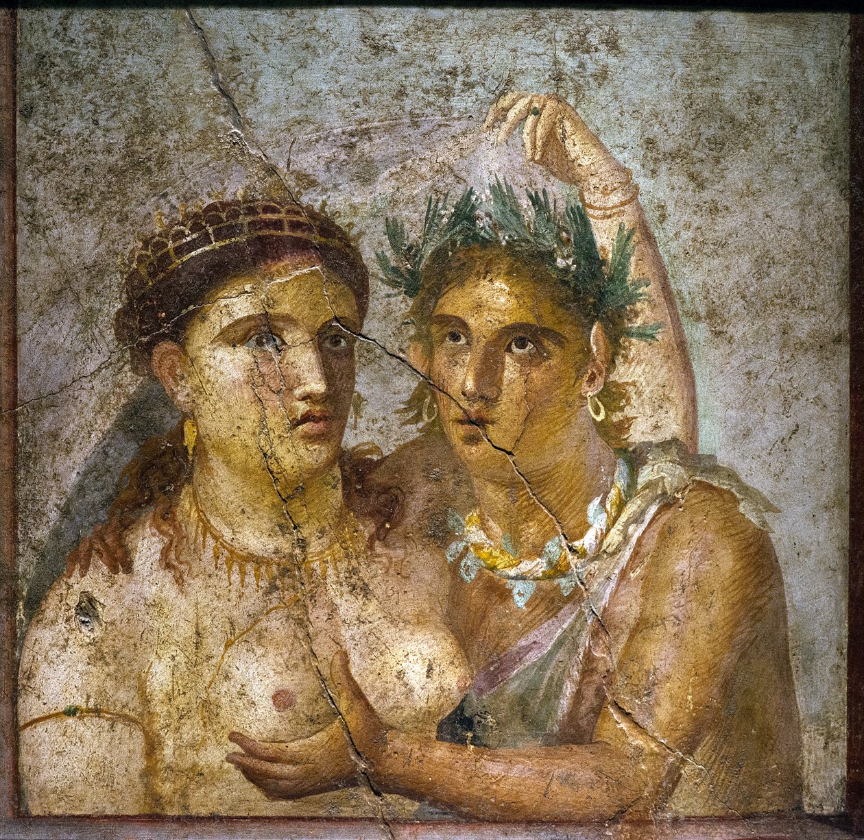 Satyren og menaden - Satyr og maenade - Pompei - Casa di Cecilio Giocondo - Satiro og menade - Cabinetto segreto af Roman