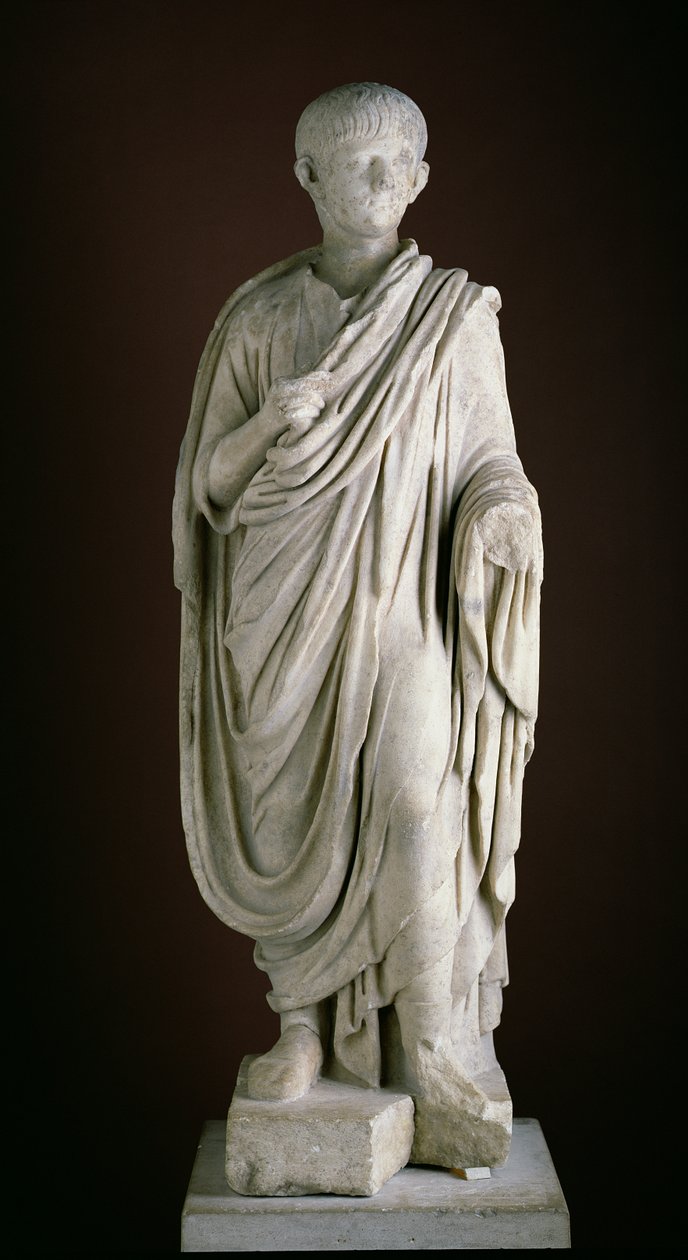 Togate-statue af den unge Nero, ca. 50 e.Kr. (marmor) af Roman