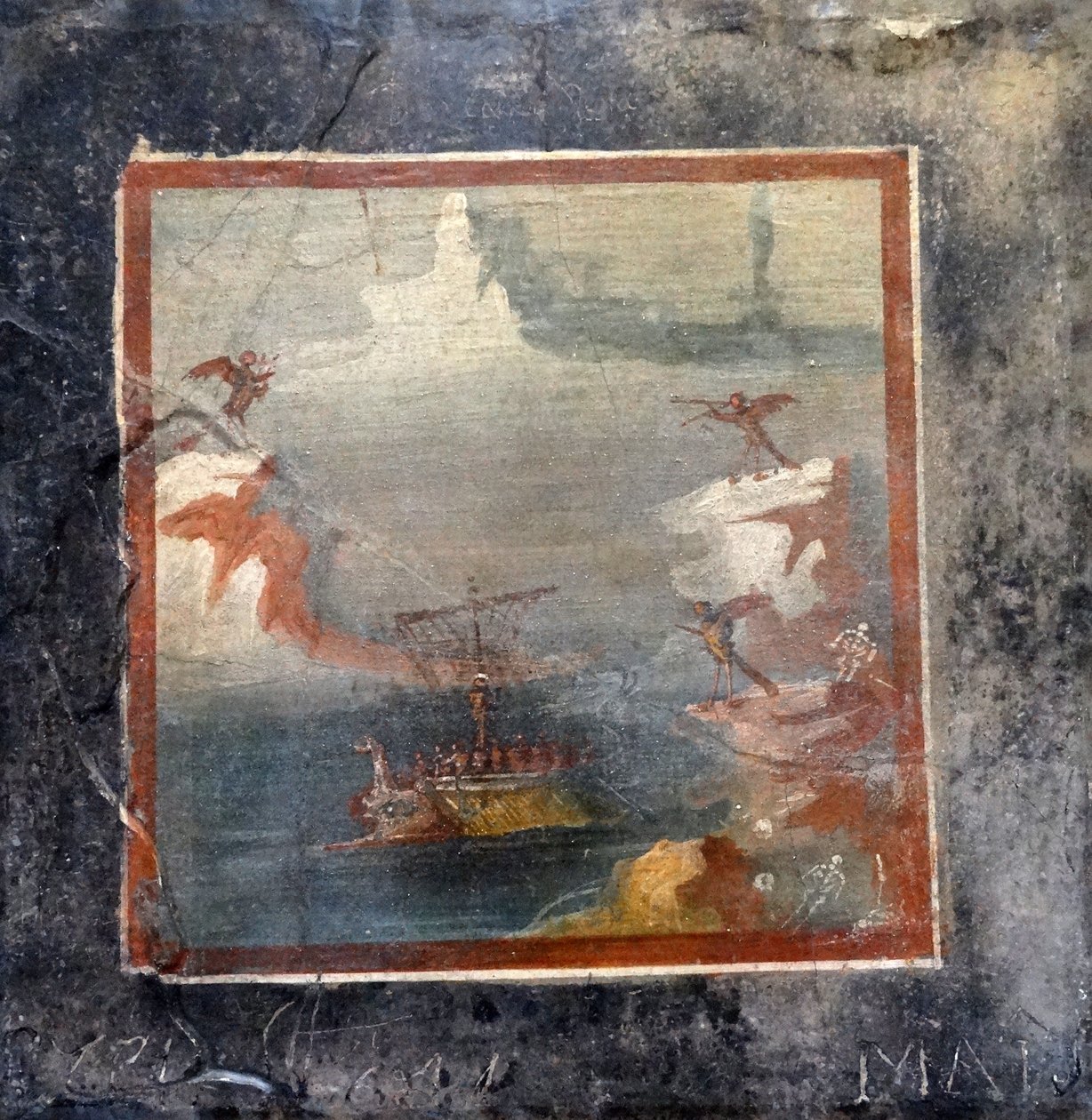 Ulysses modstår sangene fra Sirenerne (fresko) af Roman