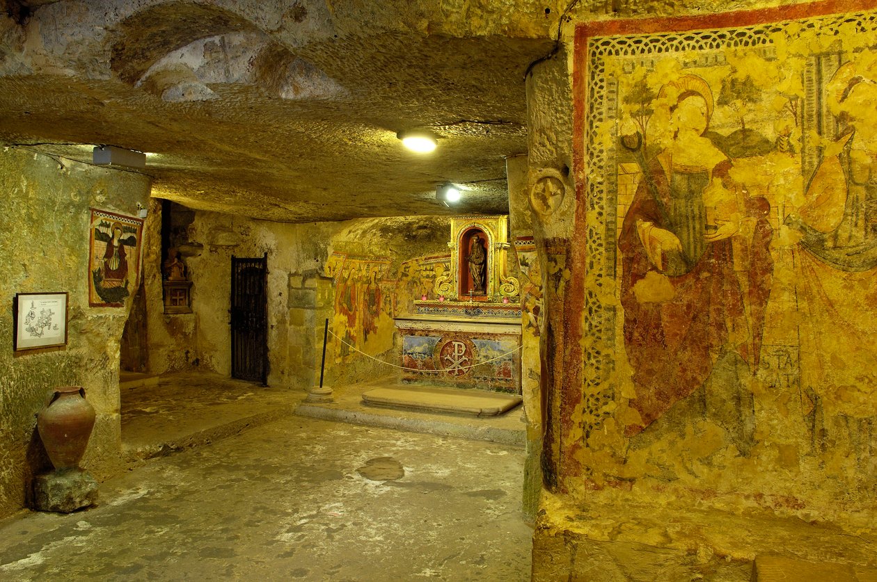 Udsigt over katakomberne i Saint Agatha i Rabat, Malta (foto) af Roman