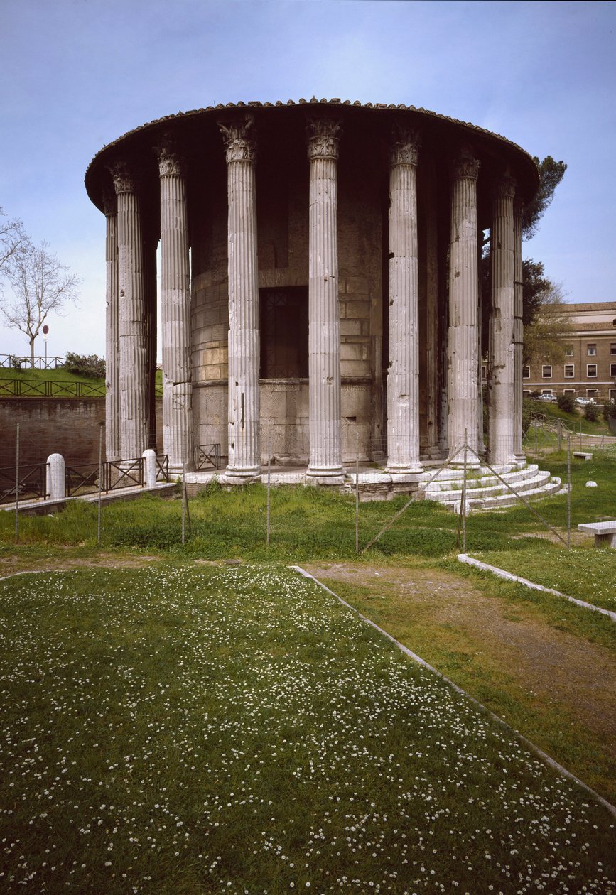 Udsigt over Hercules Victors tempel (Hercules Olivarius), 213 f.Kr. (fotografi) af Roman