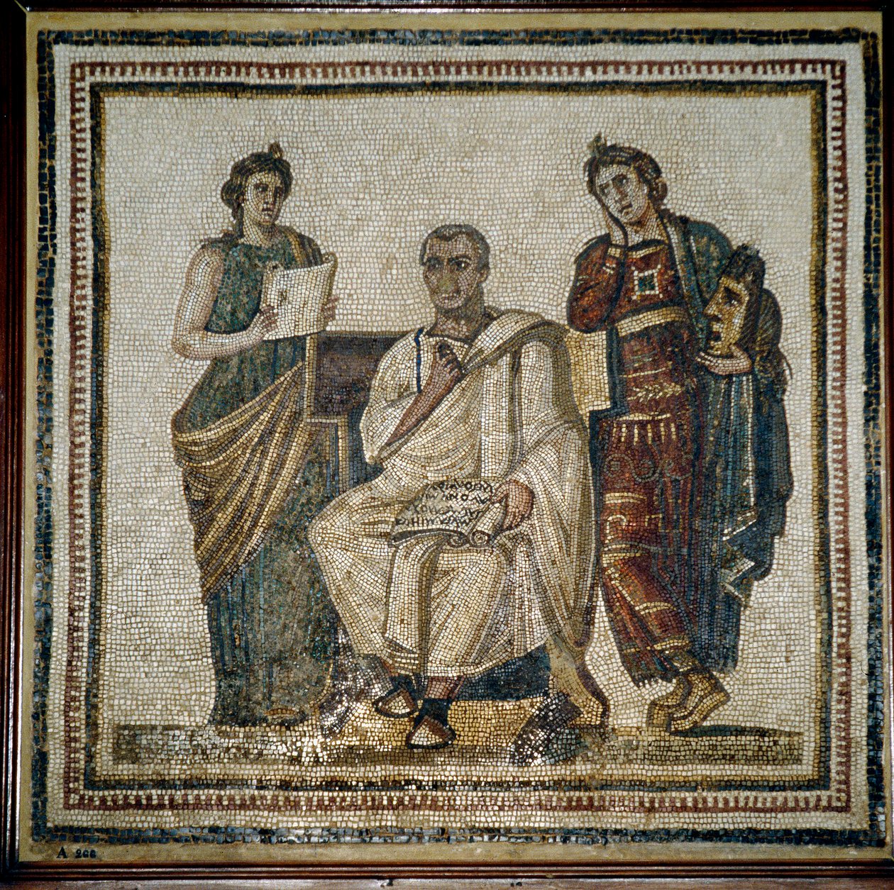 Virgil (Virgilio) og to muser (Clio og Melpomene) - begyndelsen af 3. århundrede af Roman