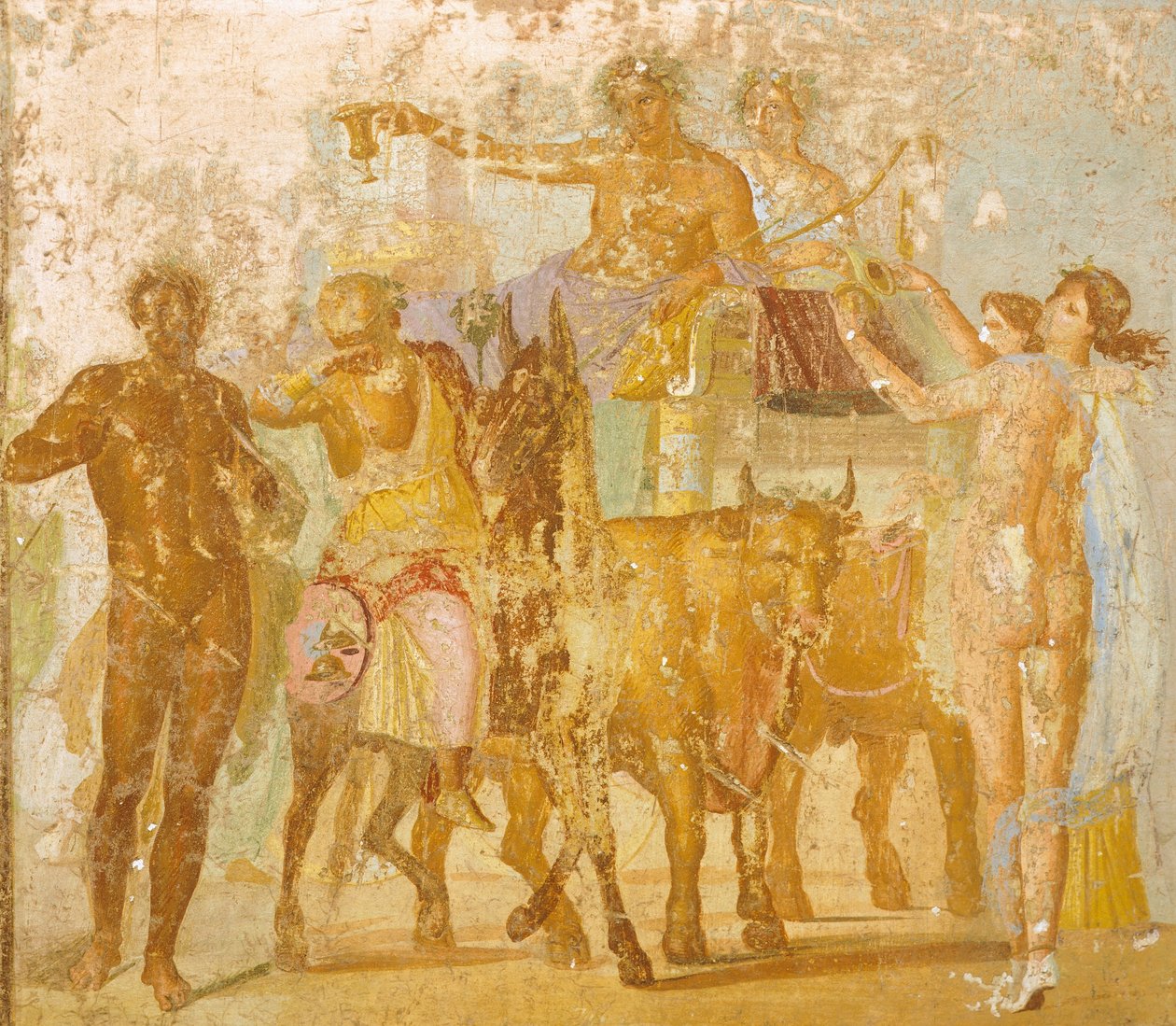 Vægmaleri, der viser Bacchus
