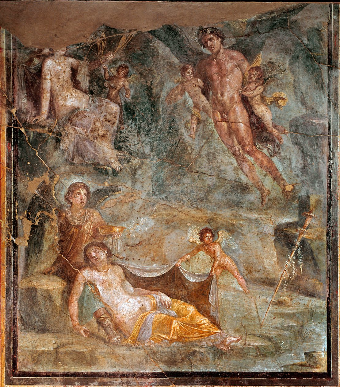 Bryllup af Zephyrus og gudinden Chloris (fresko, 45-79 e.Kr.) af Roman