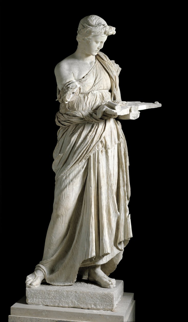 jomfruen af ​​Anzio. Romersk marmorskulptur efter en græsk bronzeoriginal fra 240-230 f.Kr. Tidligt 2. århundrede f.Kr. Størrelse 174 cm Rom, National Roman Museum af Roman